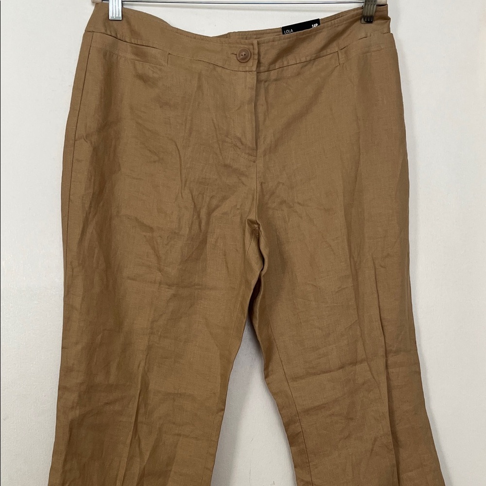 Style & Co. Petite Tan Linen Flared Pants